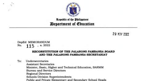 APRIL 12, 2022 PALARONG PAMBANSA MEMO DATED APRIL .